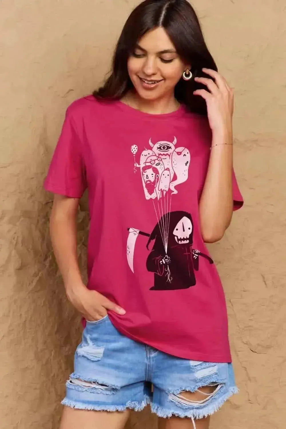 Simply Love Full Size Death Graphic T-Shirt - Bad Moms Club