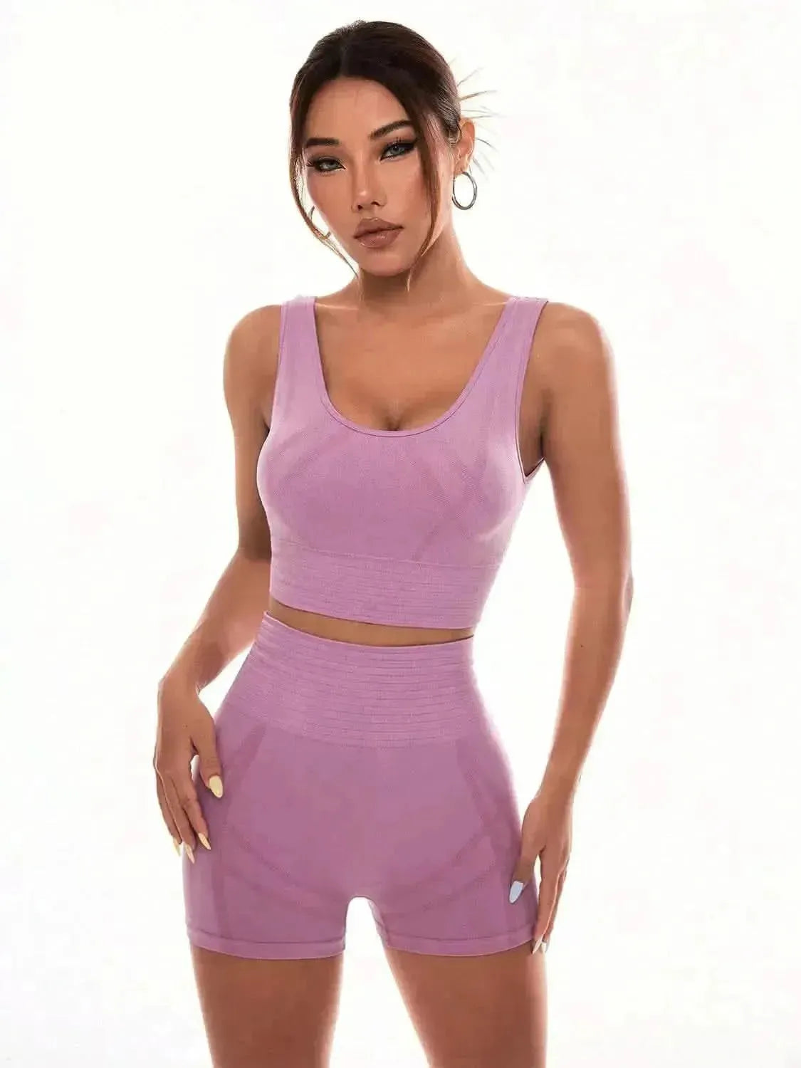 Scoop Neck Wide Strap Top and Shorts Active Set - Bad Moms Club