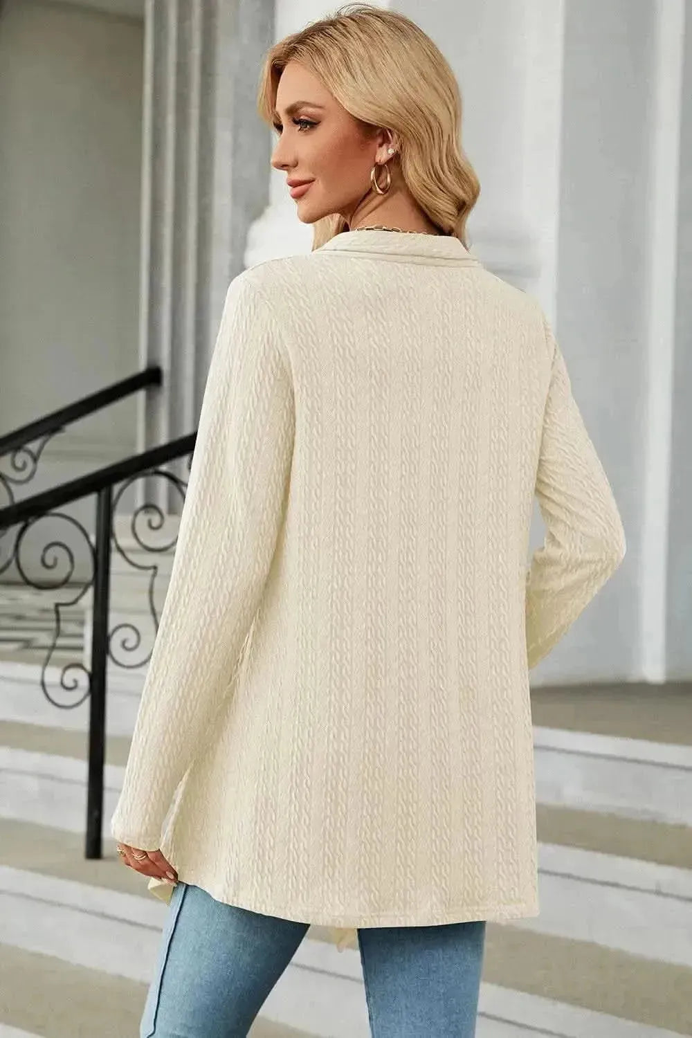 Open Front Long Sleeve Cardigan - Bad Moms Club