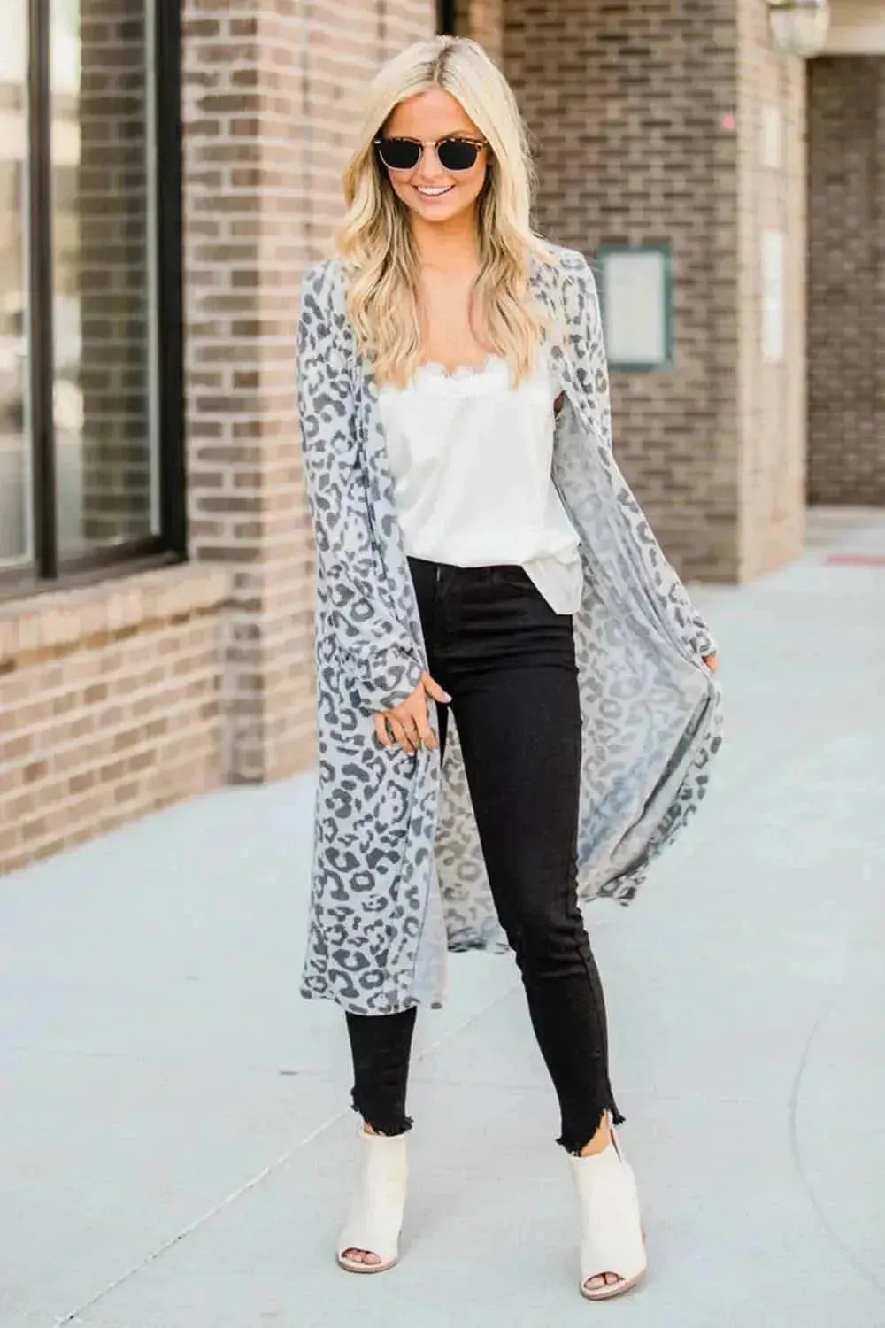 Open Front Leopard Cardigan - Bad Moms Club