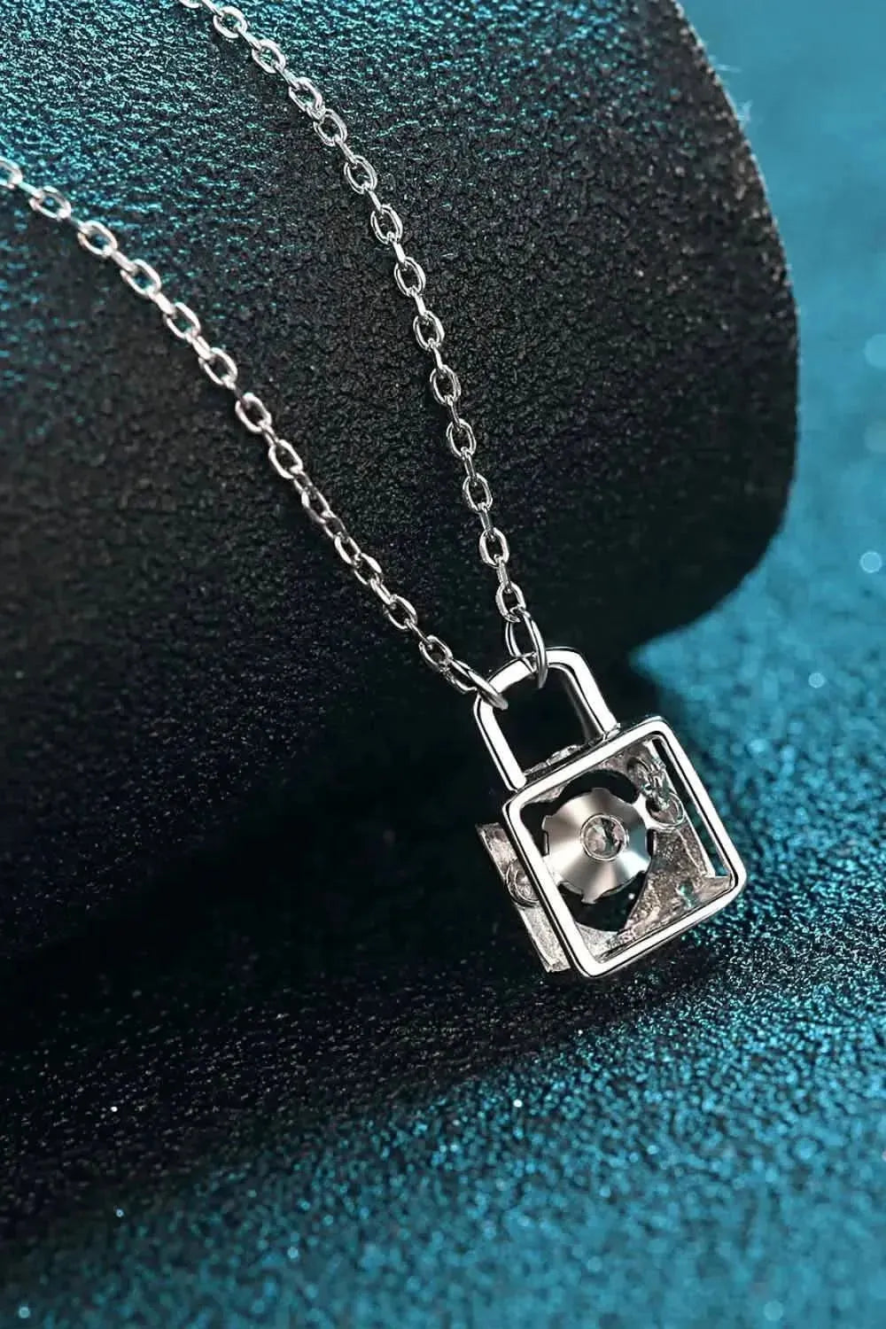 Adored Moissanite Lock Pendant Necklace - Bad Moms Club