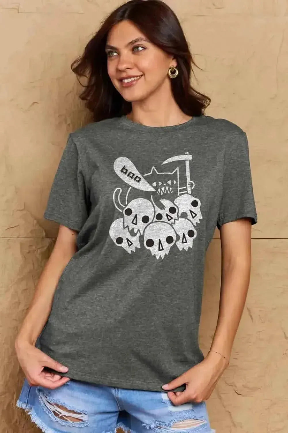 Simply Love Full Size Graphic BOO Cotton T-Shirt - Bad Moms Club