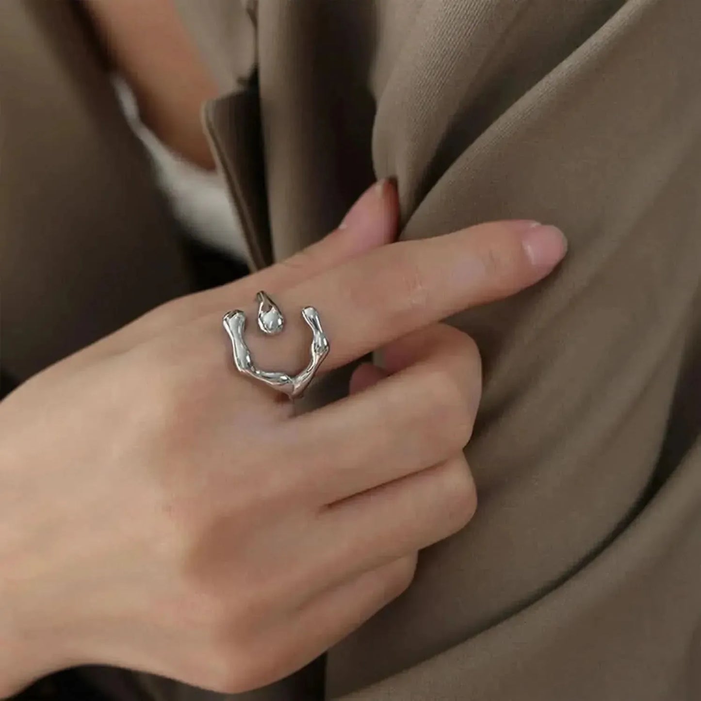 18K Gold-Plated Irregular Open Ring - Bad Moms Club