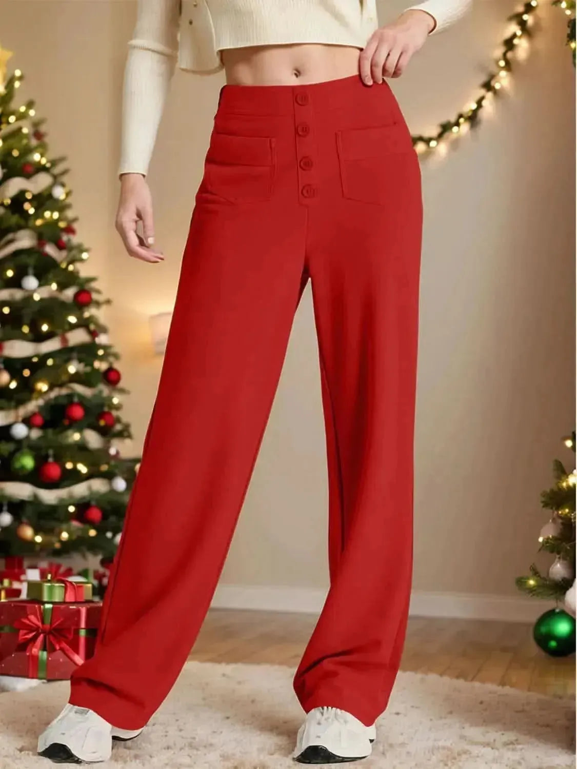High Waist Wide Leg Pants - Bad Moms Club