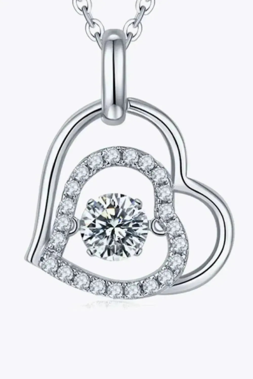 Moissanite Heart Pendant Necklace - Bad Moms Club