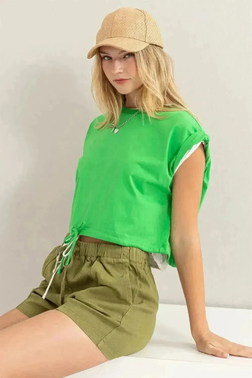 HYFVE Drawstring Hem Crop Top - Bad Moms Club