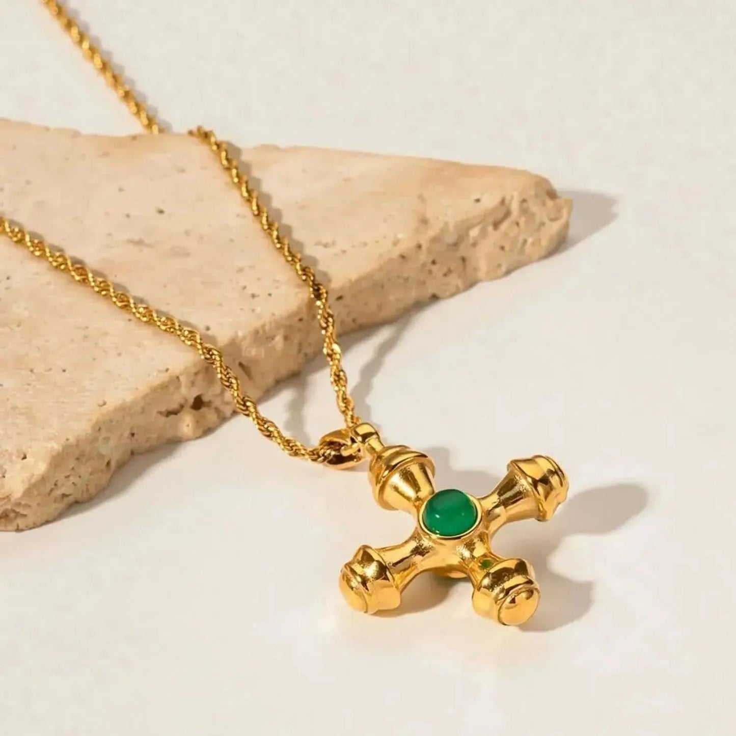 Gold-Plated Stainless Steel Cross Shape Pendant Necklace - Bad Moms Club
