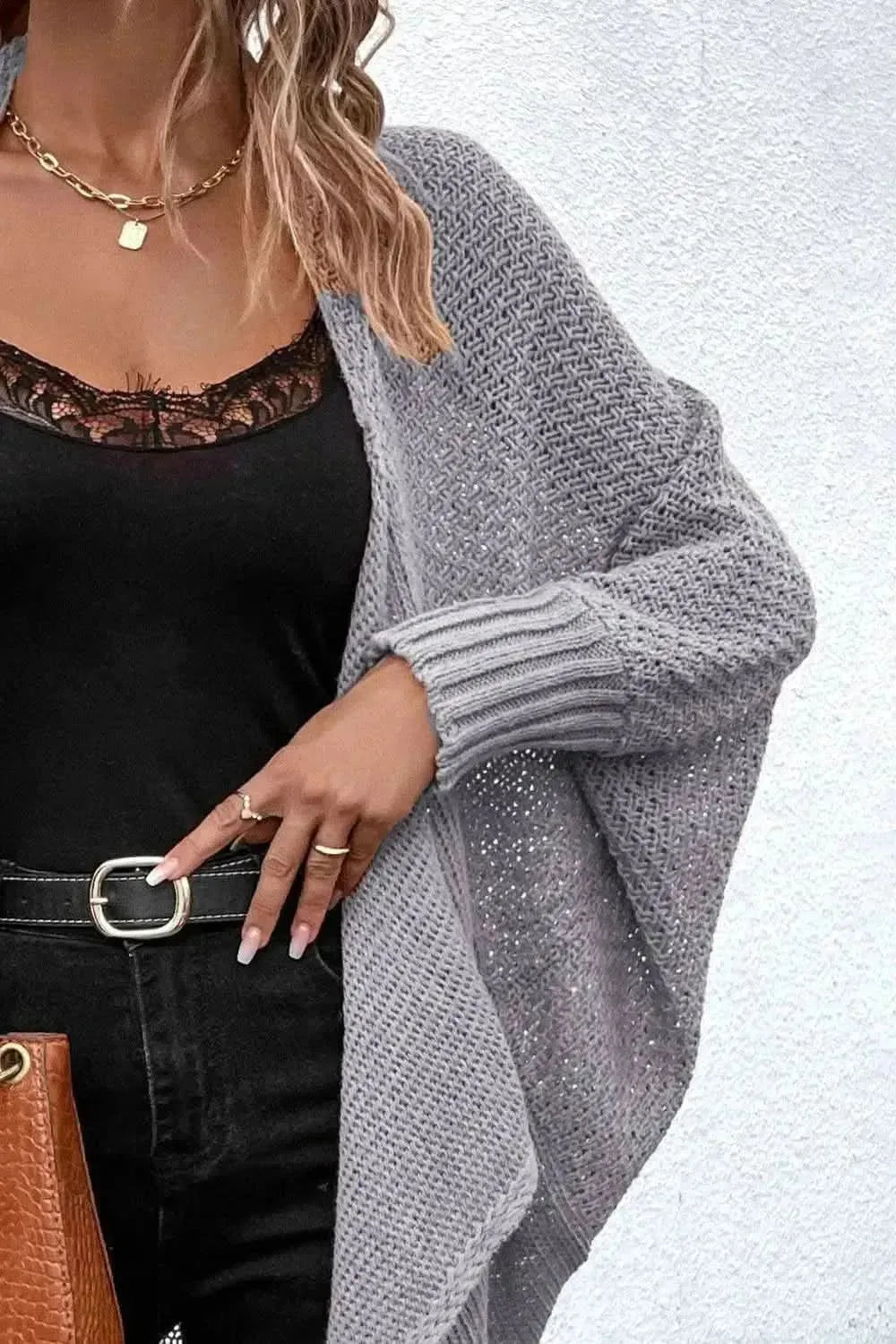 Open Front Dolman Sleeve Cardigan - Bad Moms Club