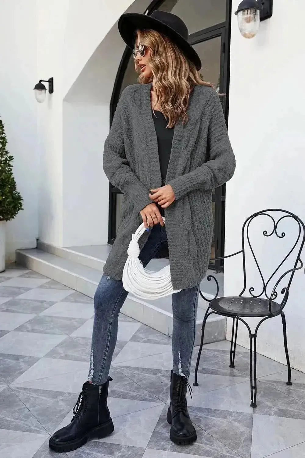 Open Front Dolman Sleeve Cardigan - Bad Moms Club
