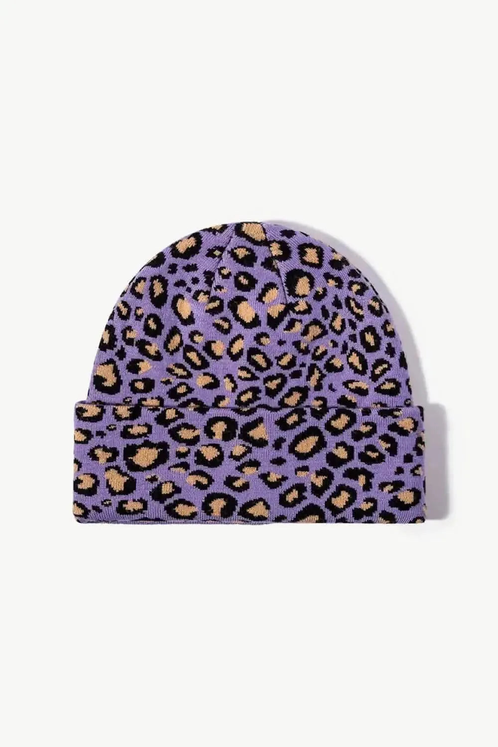 Leopard Pattern Cuffed Beanie - Bad Moms Club
