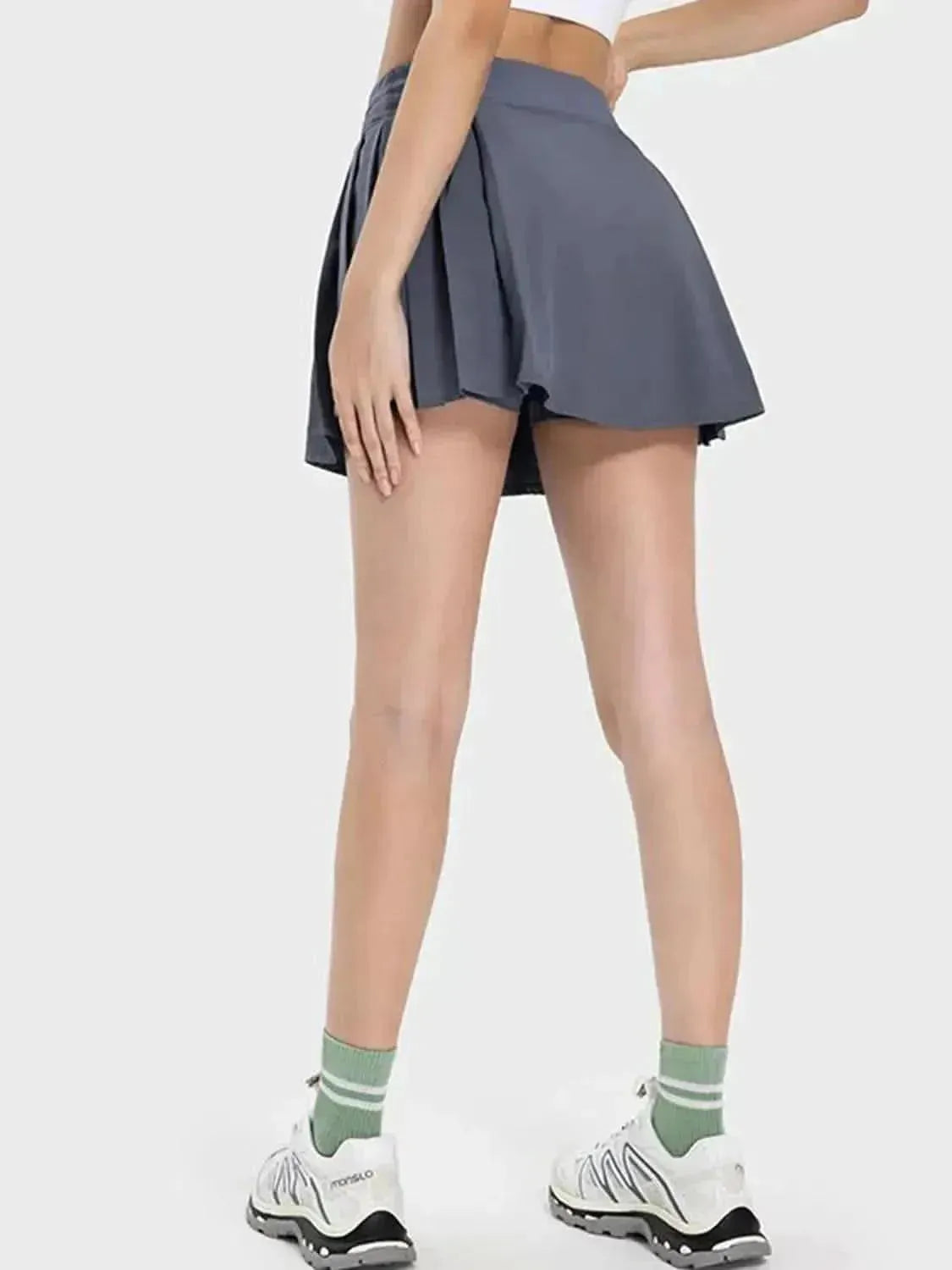 Pleated Detail Mid-Rise Waist Active Skirt - Bad Moms Club
