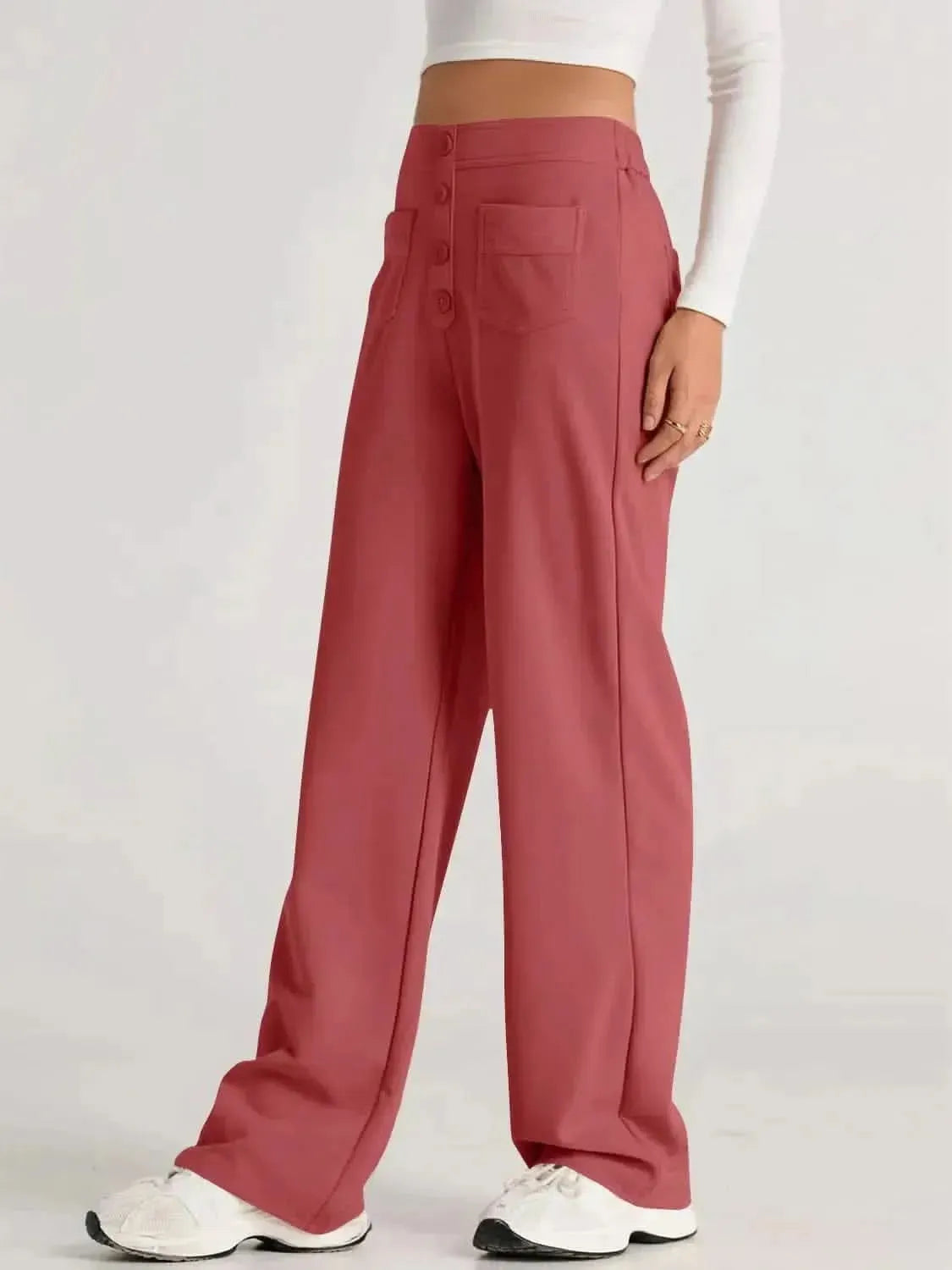 High Waist Wide Leg Pants - Bad Moms Club