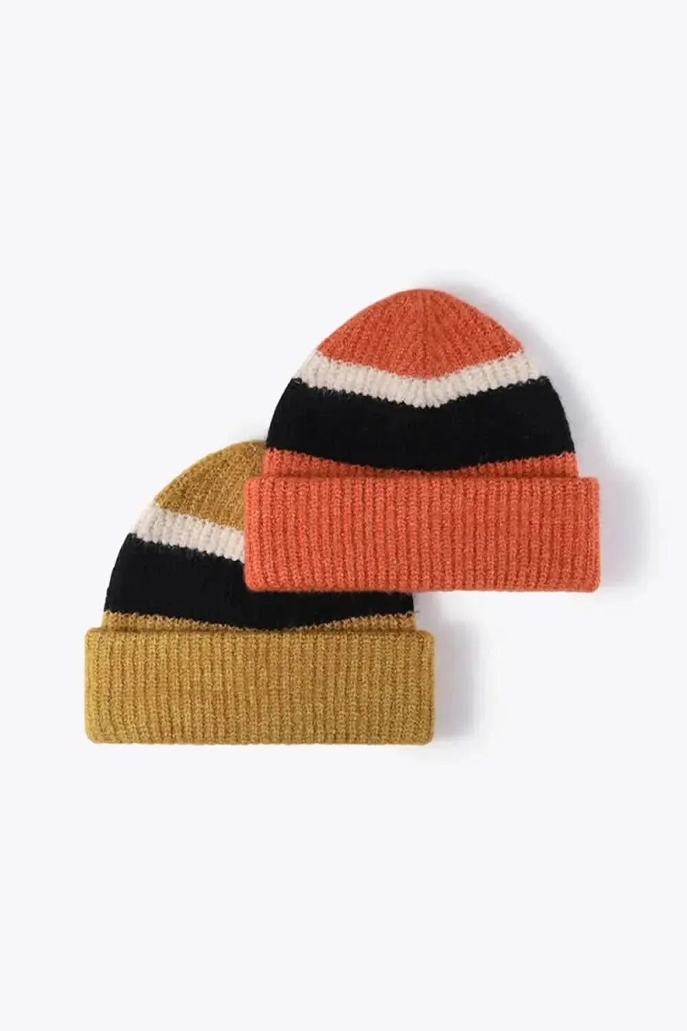 Tricolor Cuffed Knit Beanie - Bad Moms Club