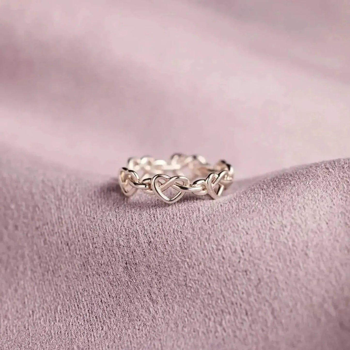 Knotted Hearts 925 Sterling Silver Open Ring - Bad Moms Club