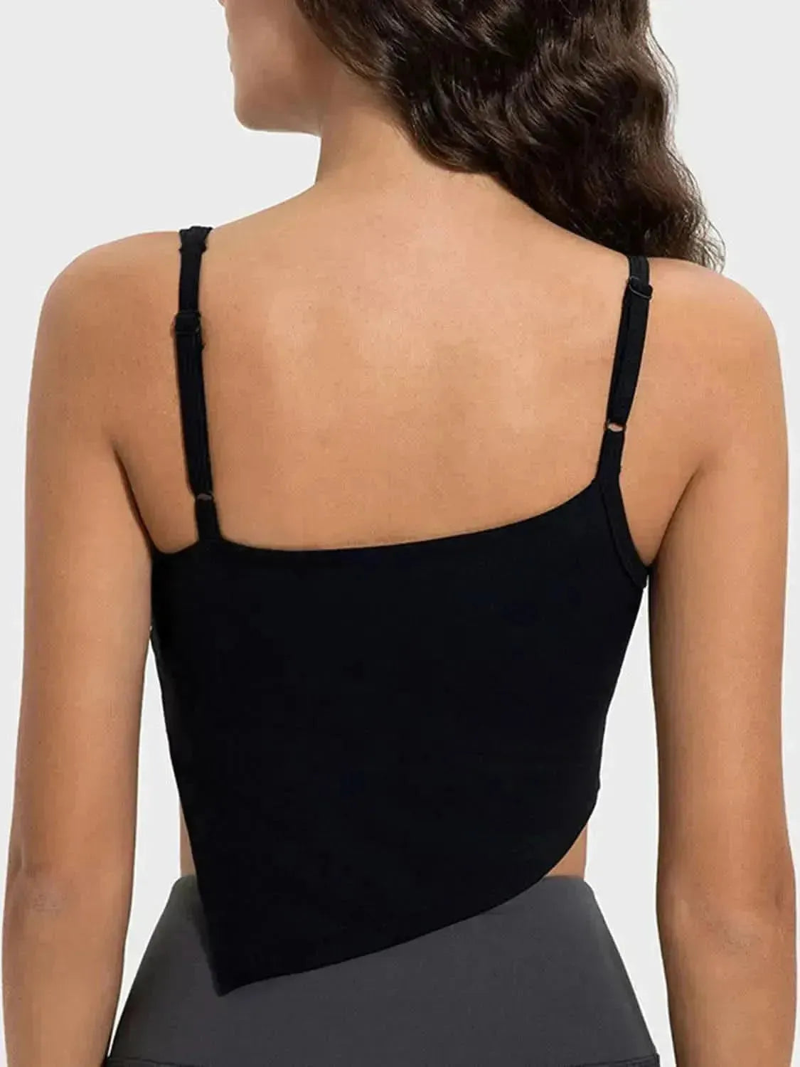 Slit Asymmetrical Neck Active Cami - Bad Moms Club