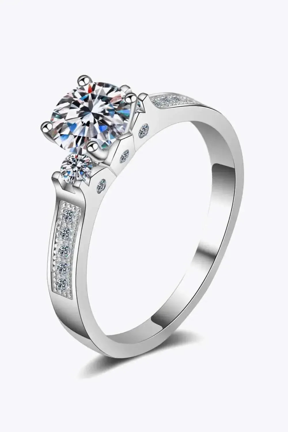 Lucky Charm Moissanite Rhodium-Plated Ring - Bad Moms Club