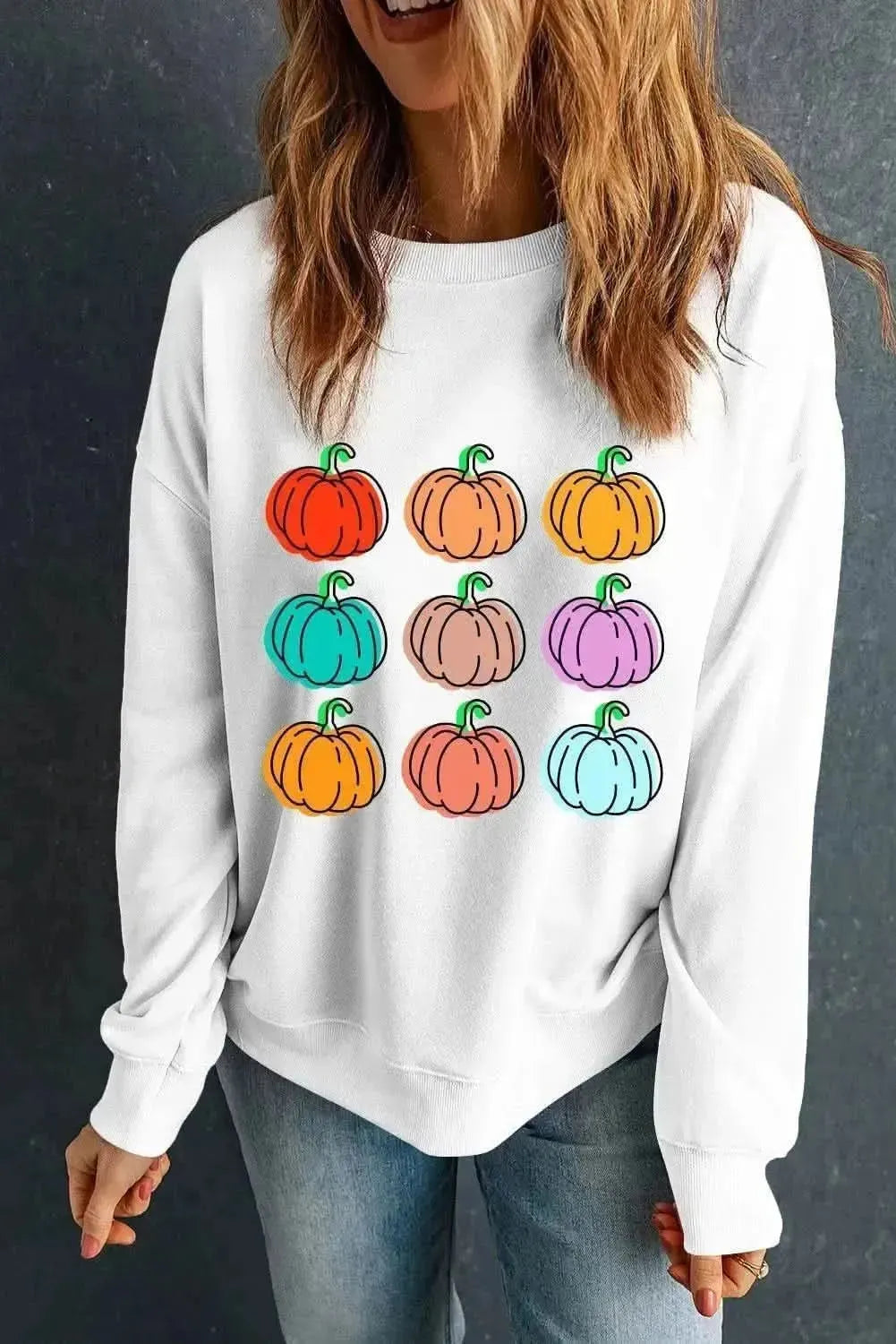 Pumpkin Graphic Long Sleeve Sweatshirt - Bad Moms Club
