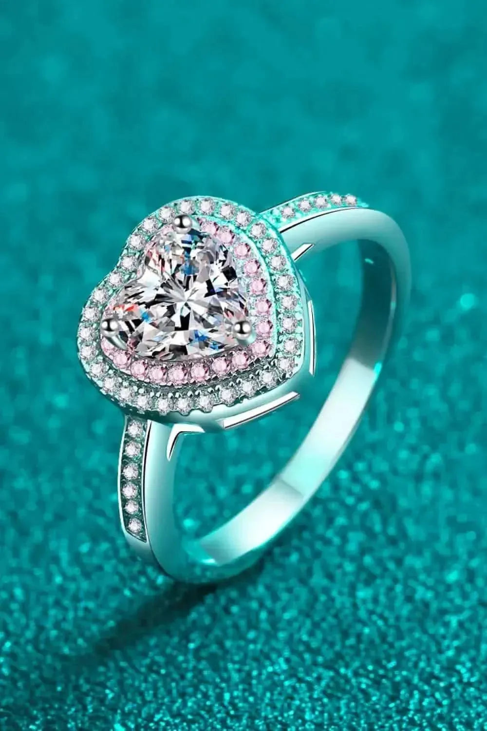 1 Carat Moissanite Heart 925 Sterling Silver Ring - Bad Moms Club