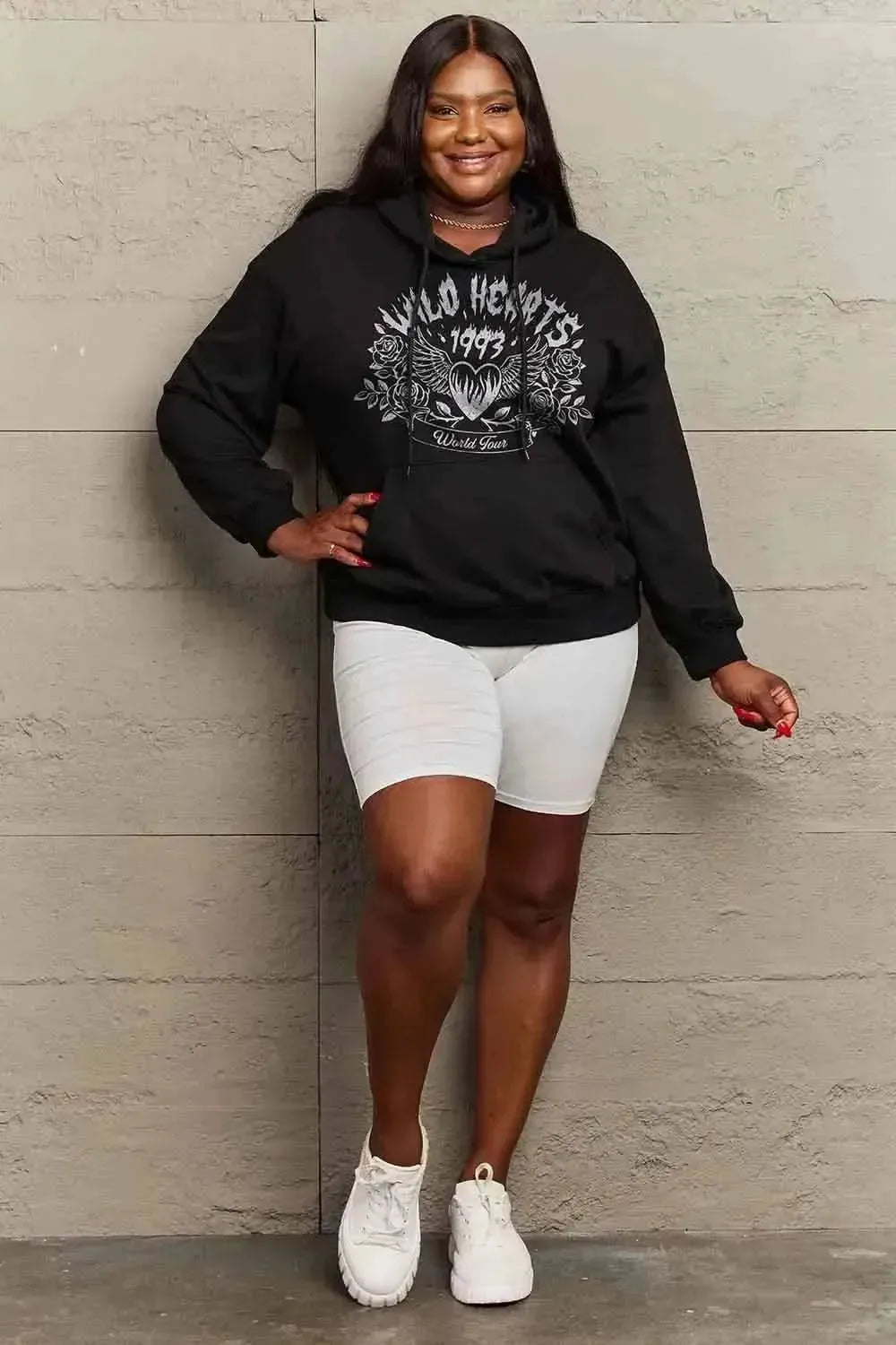 Simply Love Simply Love Full Size WILD HEARTS 1993 WORLD TOUR Graphic Hoodie - Bad Moms Club
