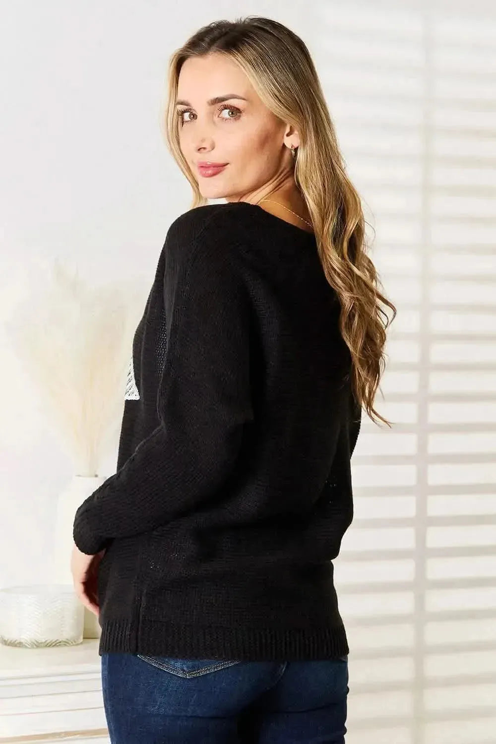 Sequin Graphic Dolman Sleeve Knit Top - Bad Moms Club