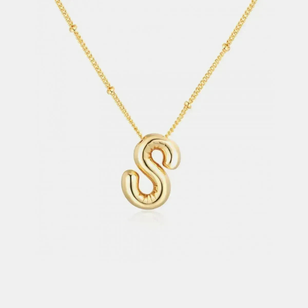 Gold-Plated Bubble Initial Necklace - Bad Moms Club