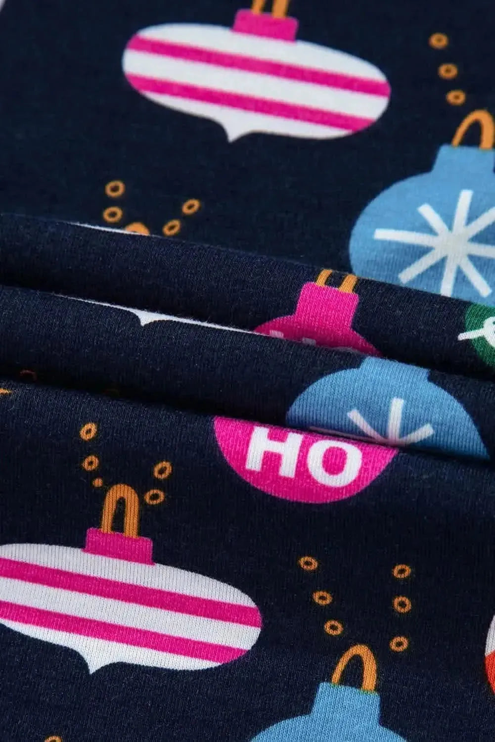 Christmas Lights Print Collared Neck Top and Pants Set - Bad Moms Club