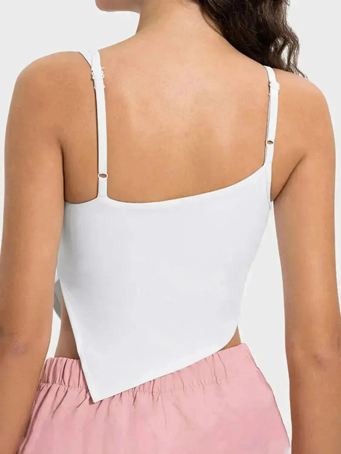 Slit Asymmetrical Neck Active Cami - Bad Moms Club