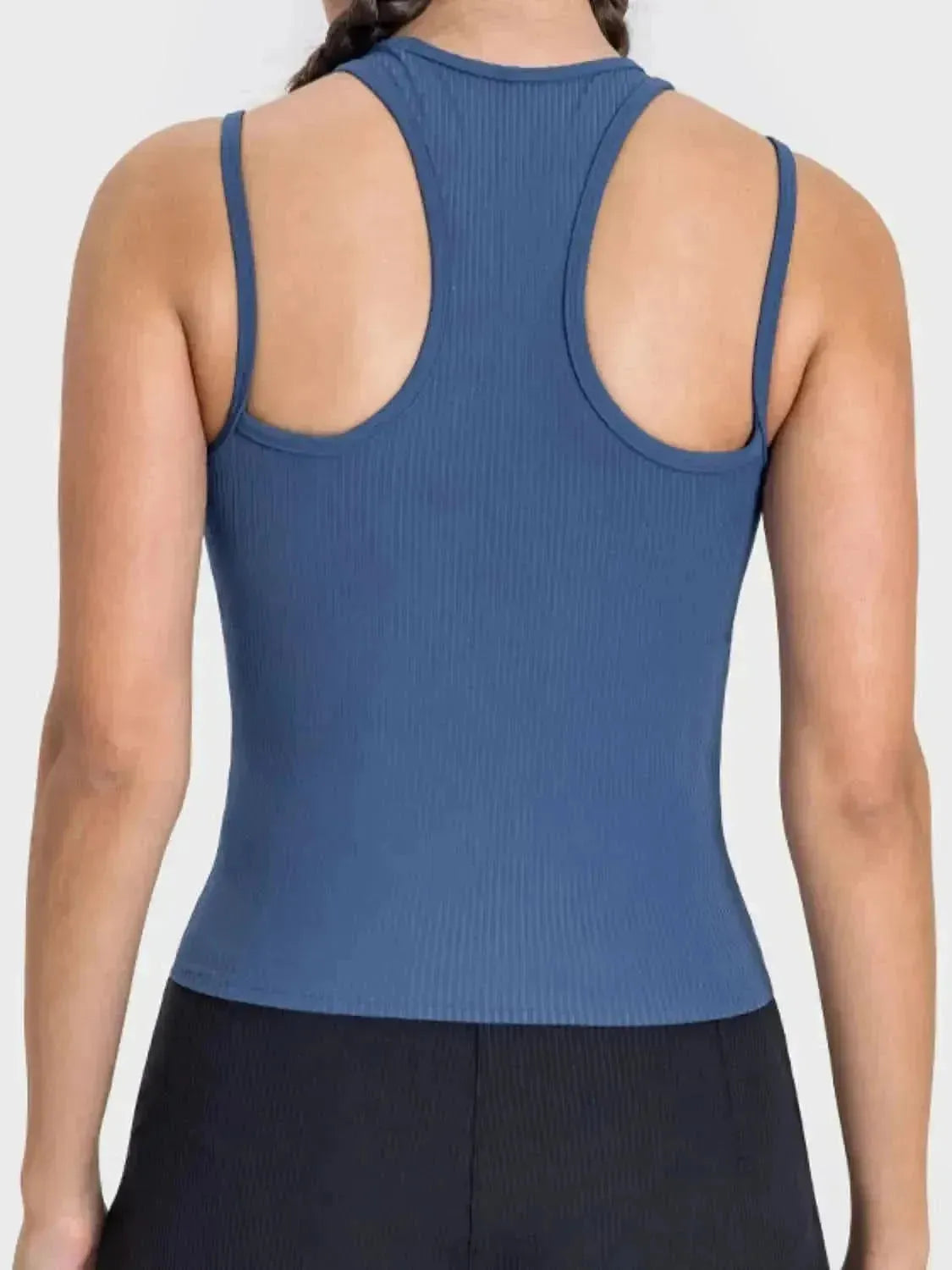 Cutout Round Neck Racerback Active Tank - Bad Moms Club
