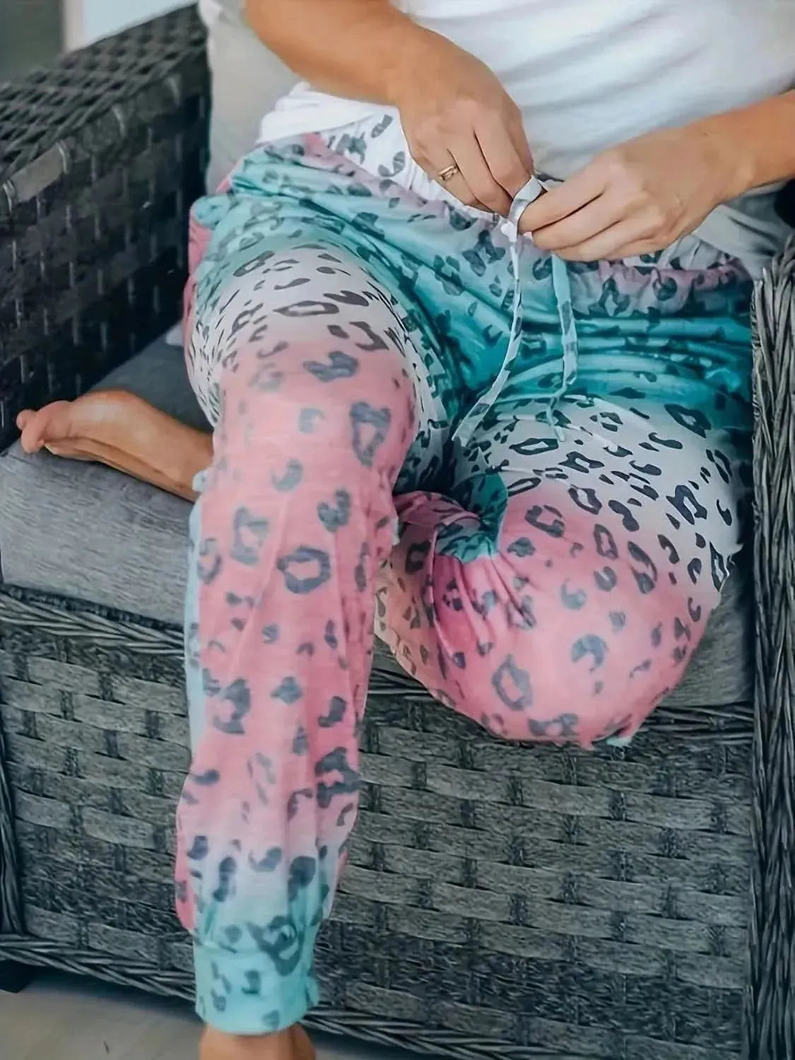 Drawstring Leopard Pants with Pockets - Bad Moms Club