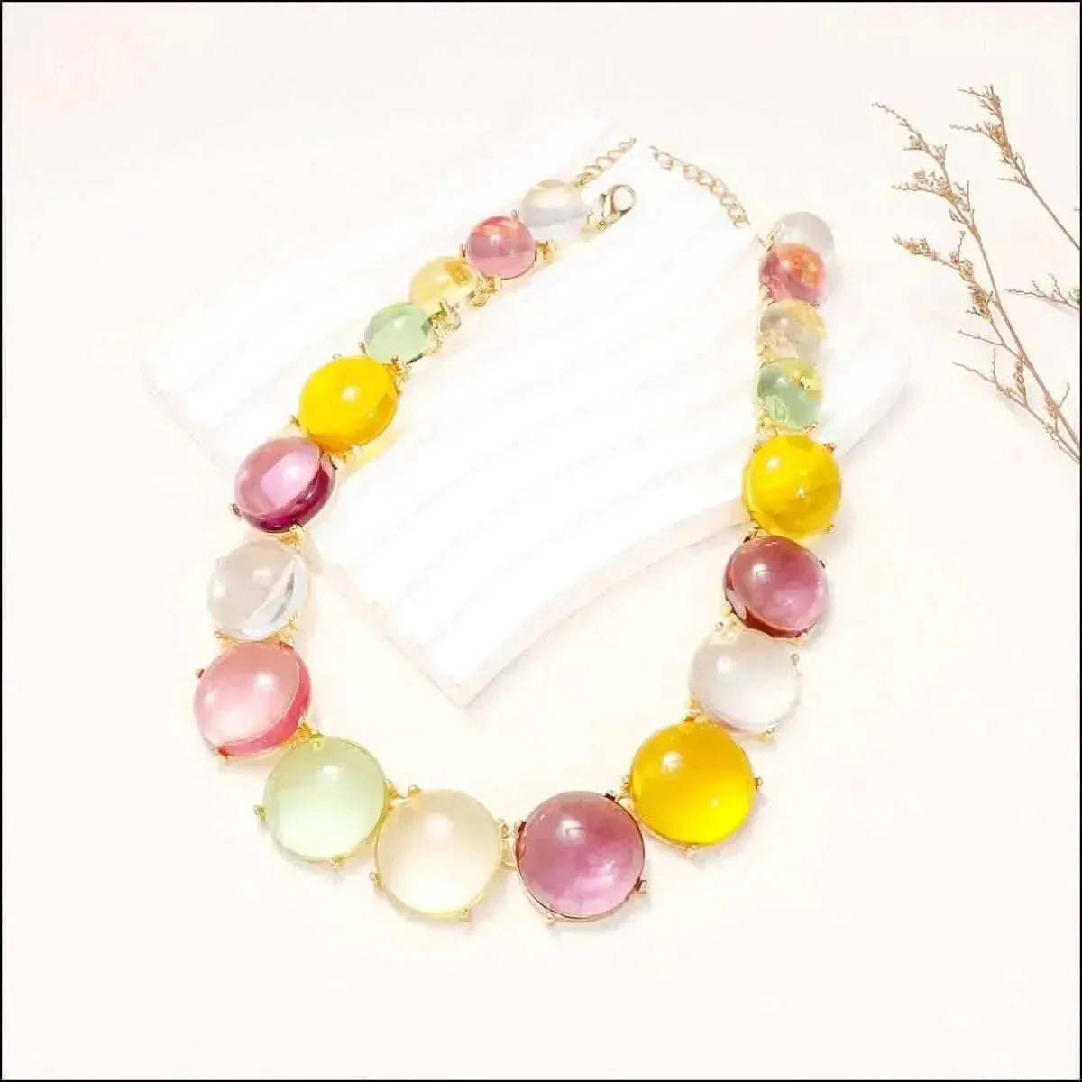 Alloy & Round Rhinestone Necklace - Bad Moms Club