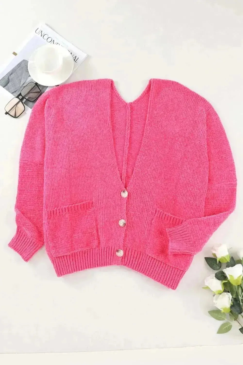 Button Down Cardigan with Pockets - Bad Moms Club