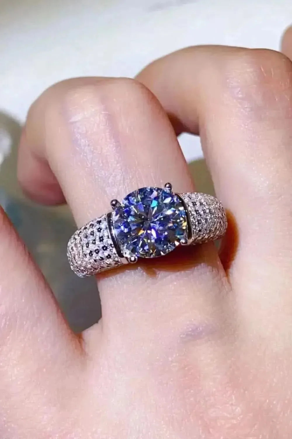 3 Carat Moissanite Side Stone Ring - Bad Moms Club