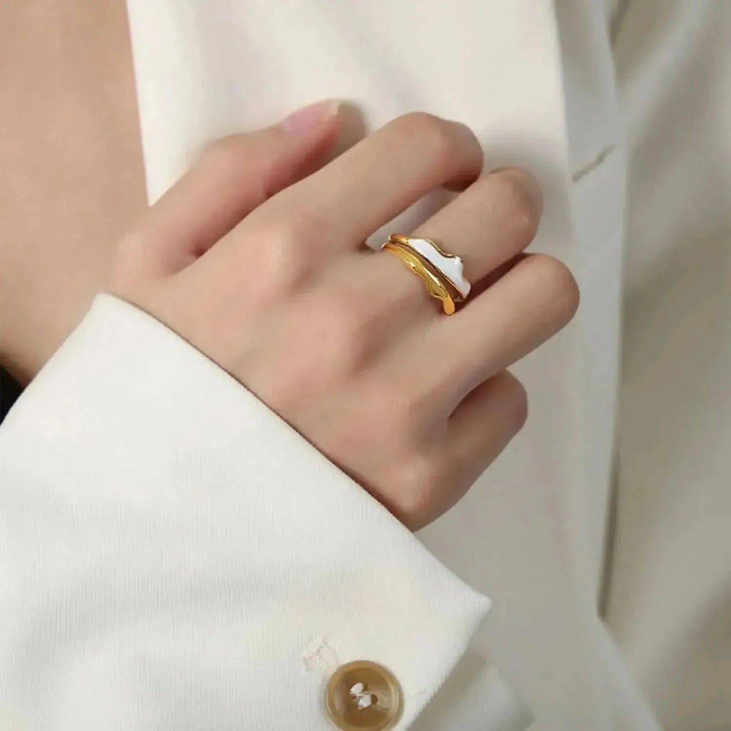 18K Gold-Plated Open Ring - Bad Moms Club
