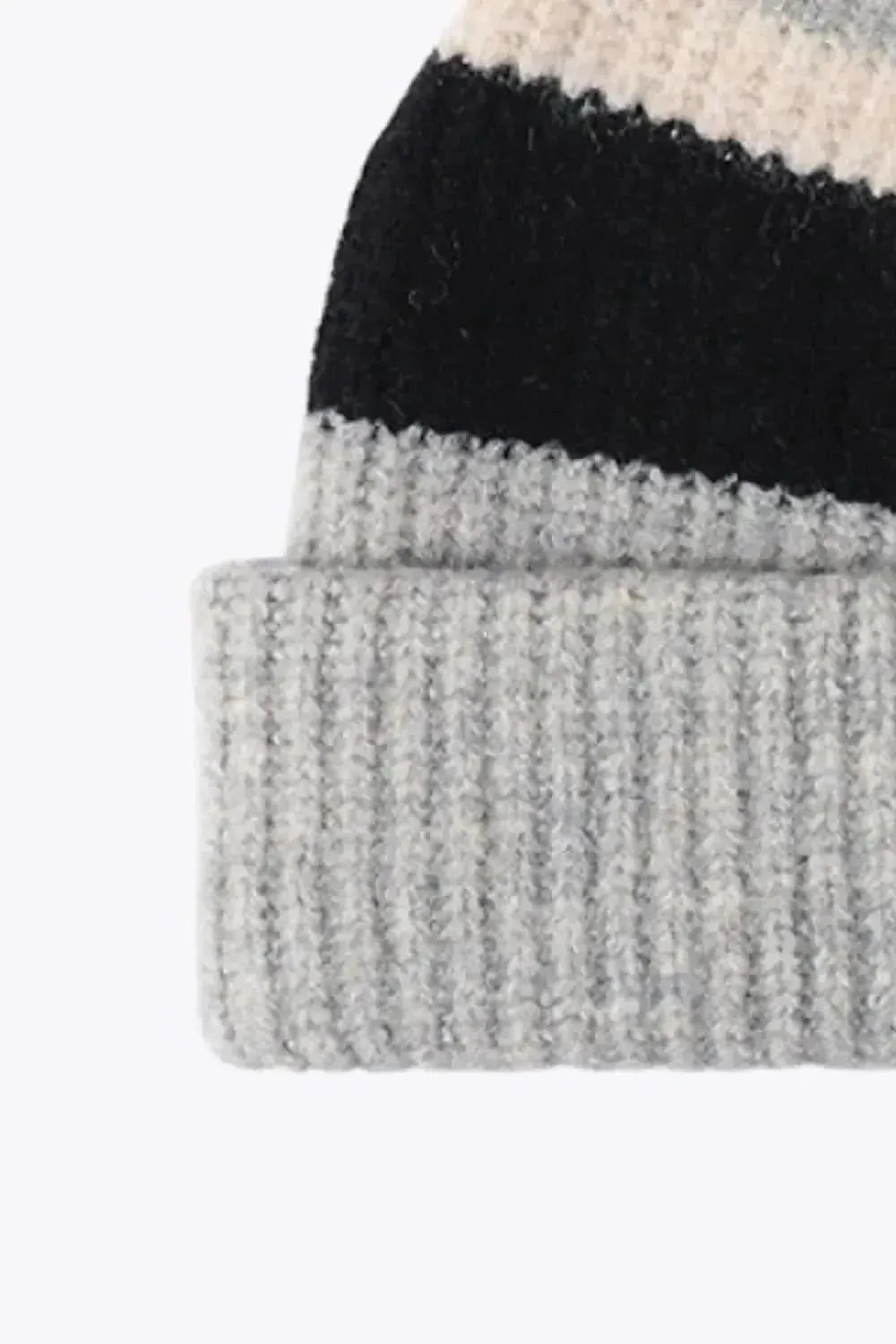 Tricolor Cuffed Knit Beanie - Bad Moms Club