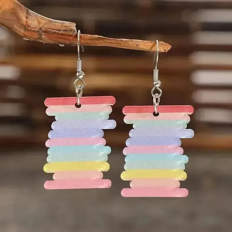 Acrylic Rainbow Dangle Earrings - Bad Moms Club