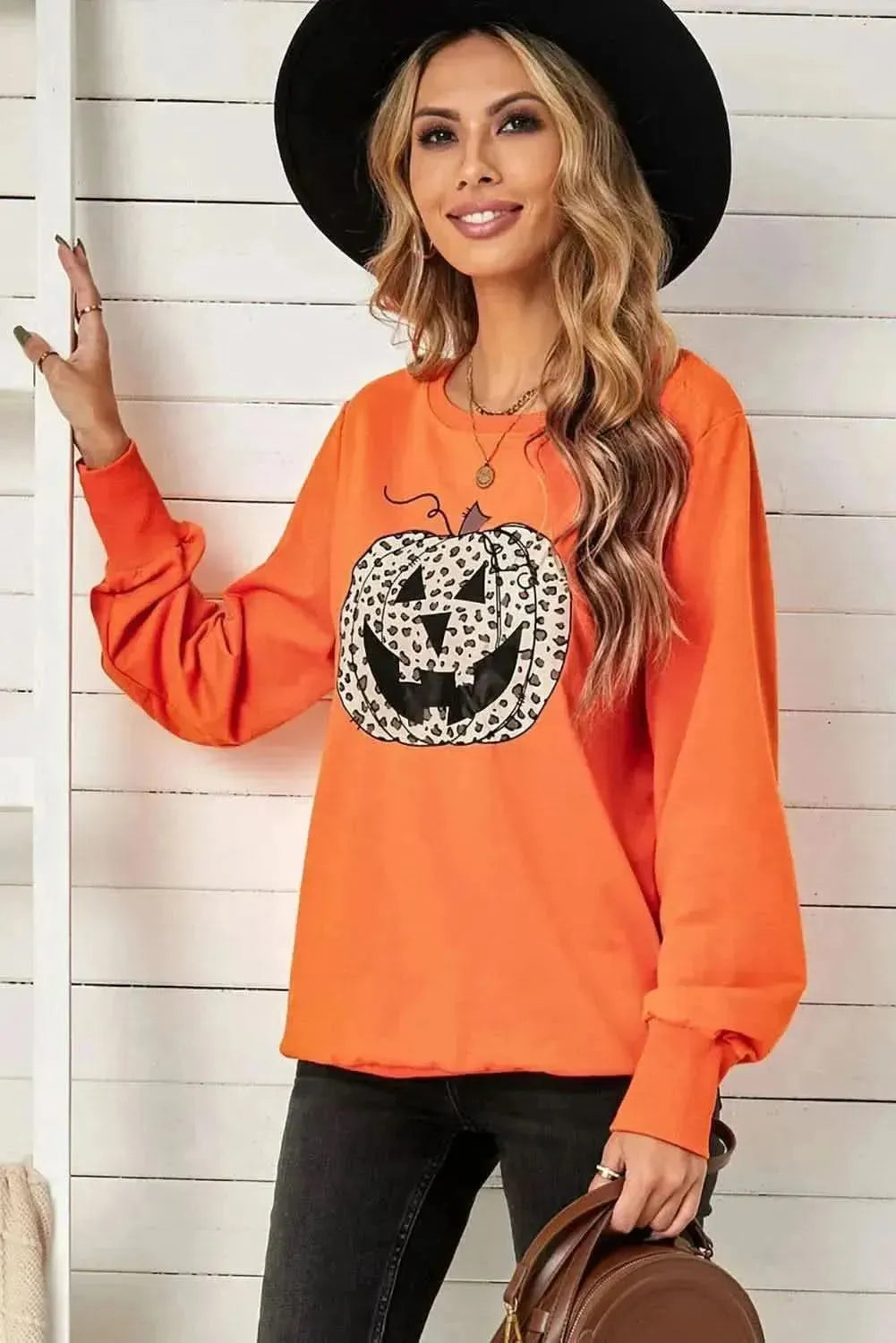 Leopard Jack-O-Lantern Sweatshirt - Bad Moms Club