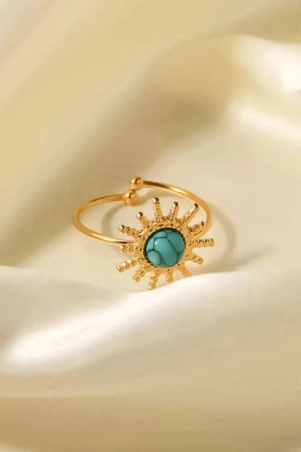 Natural Stone Sun Shape Open Ring - Bad Moms Club