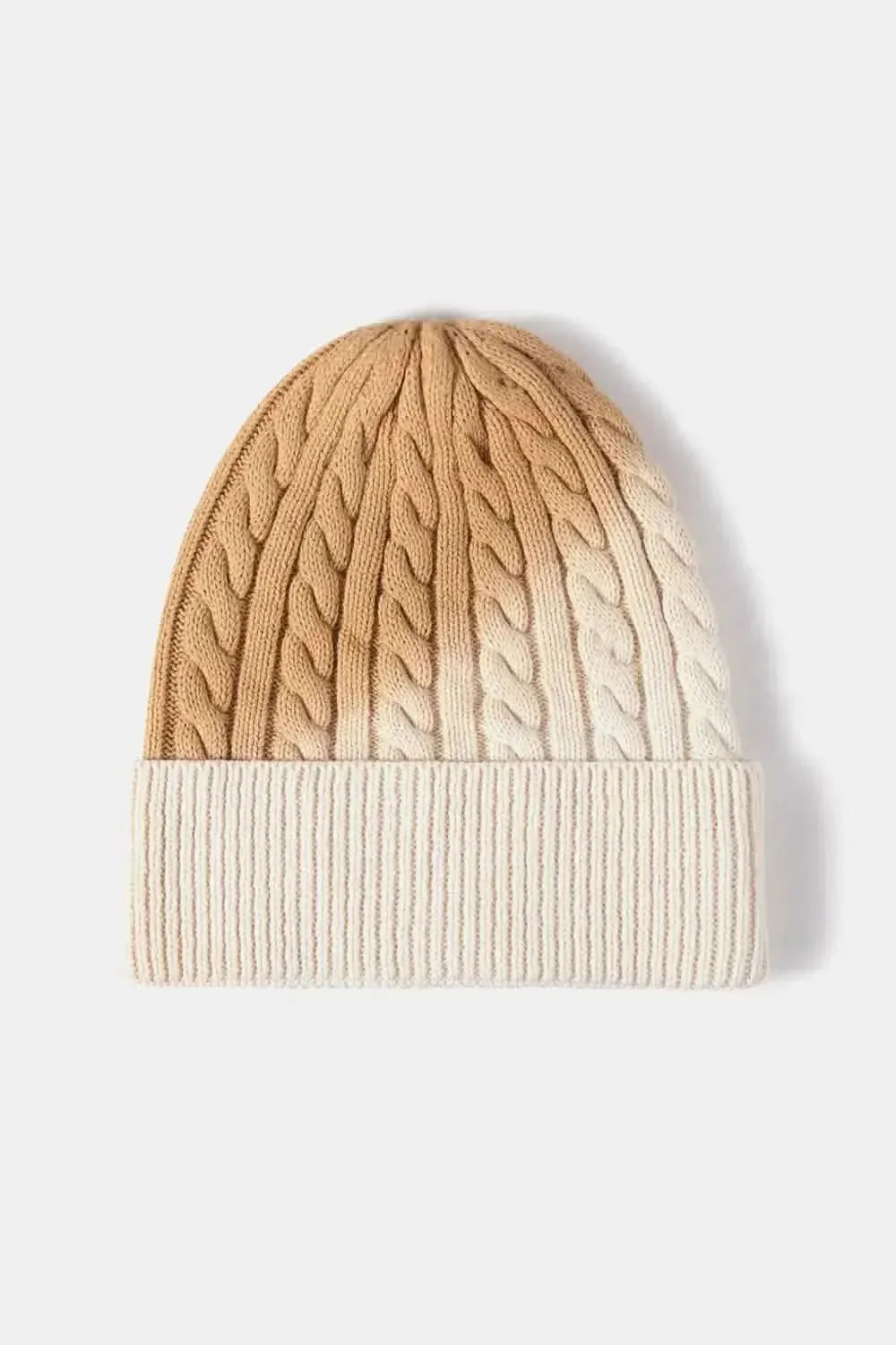 Contrast Tie-Dye Cable-Knit Cuffed Beanie - Bad Moms Club