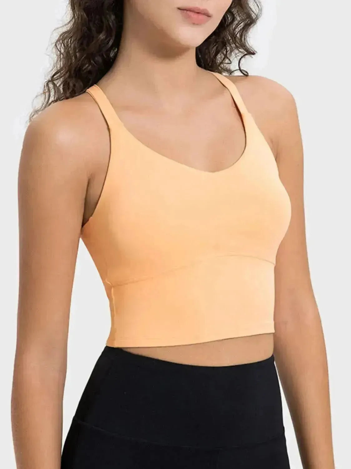 Crisscross Round Neck Active Tank - Bad Moms Club