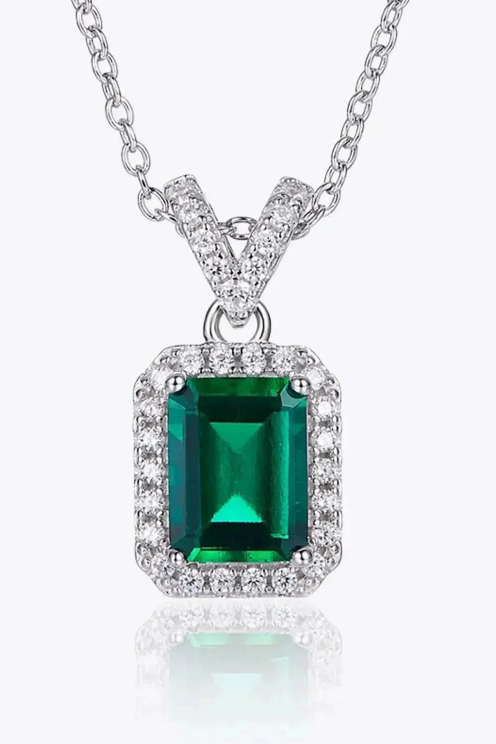 Adored 1.25 Carat Lab-Grown Emerald Pendant Necklace - Bad Moms Club