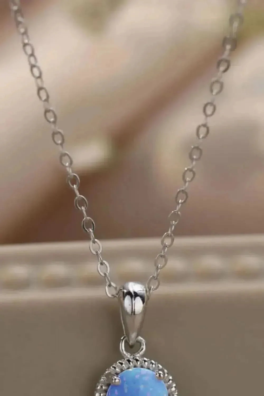 Opal Round Pendant Chain Necklace - Bad Moms Club