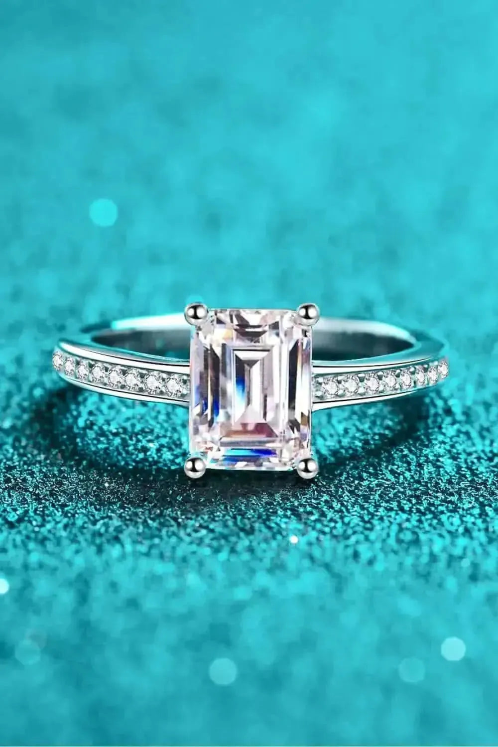 925 Sterling Silver Side Stone Moissanite Ring - Bad Moms Club