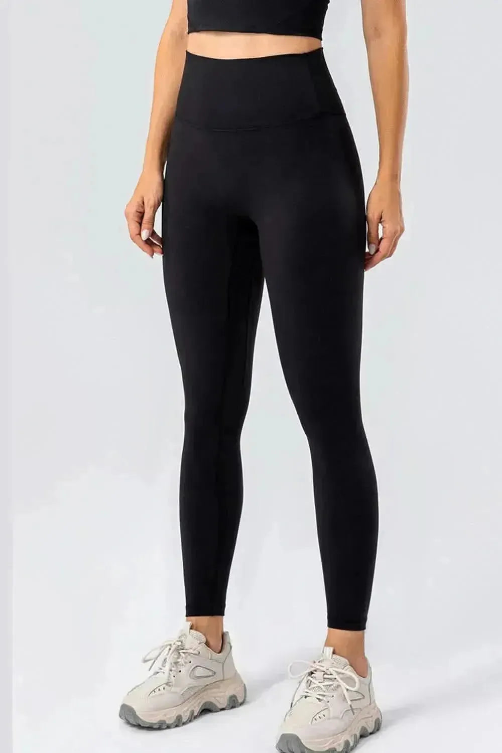 High Waist Wide Waistband Active Leggings - Bad Moms Club