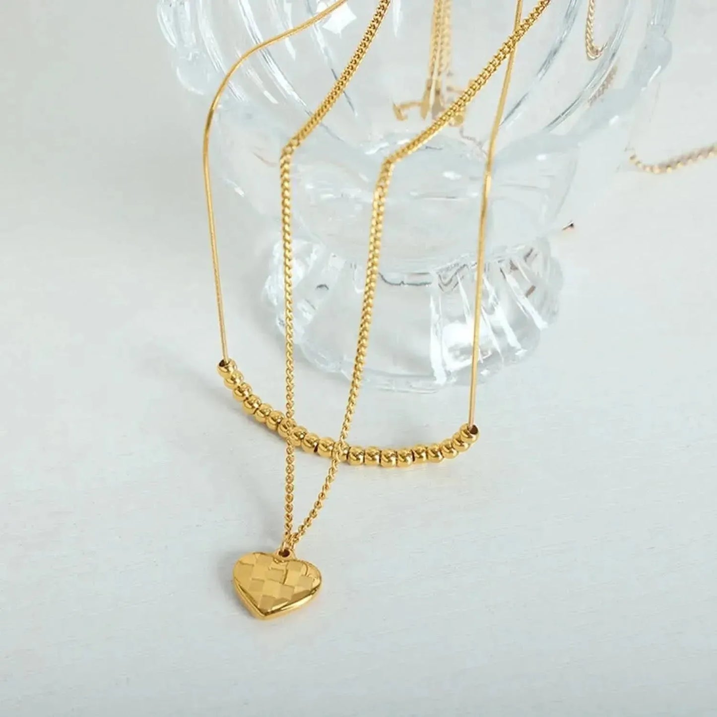 Heart Pendant Double-Lrayed Necklace - Bad Moms Club