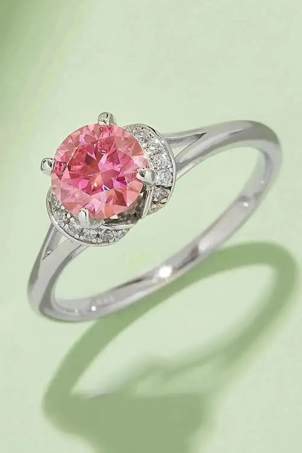 1 Carat Moissanite 4-Prong 925 Sterling Silver Ring - Bad Moms Club