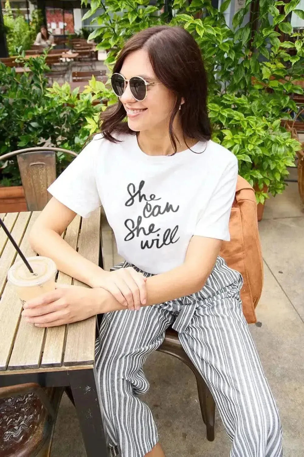 Simply Love Full Size SHE CAN SHE WILL Short Sleeve T-Shirt - Bad Moms Club