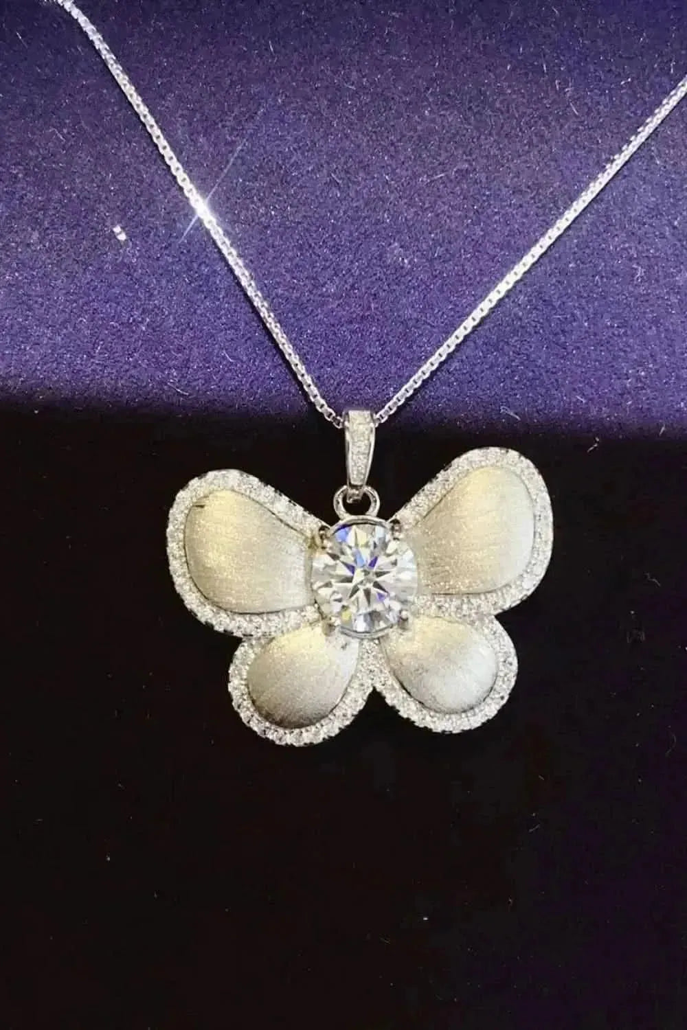 1 Carat Moissanite Butterfly Pendant Necklace - Bad Moms Club