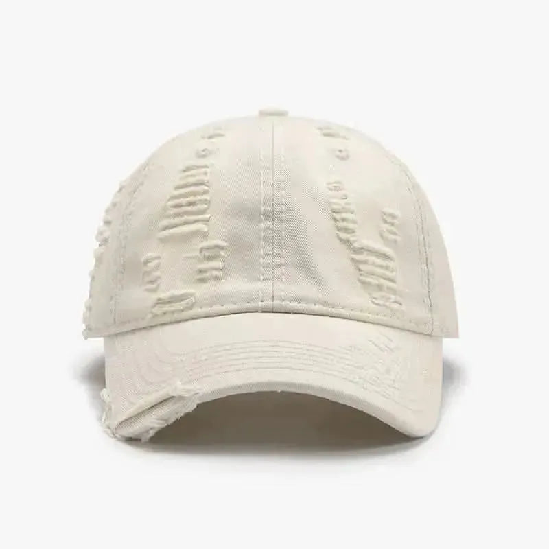 Distressed Adjustable Cotton Baseball Cap - Bad Moms Club