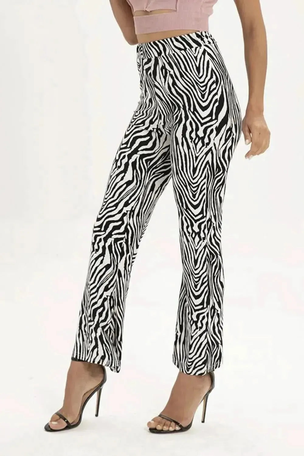 Zebra Print Straight Leg Pants - Bad Moms Club
