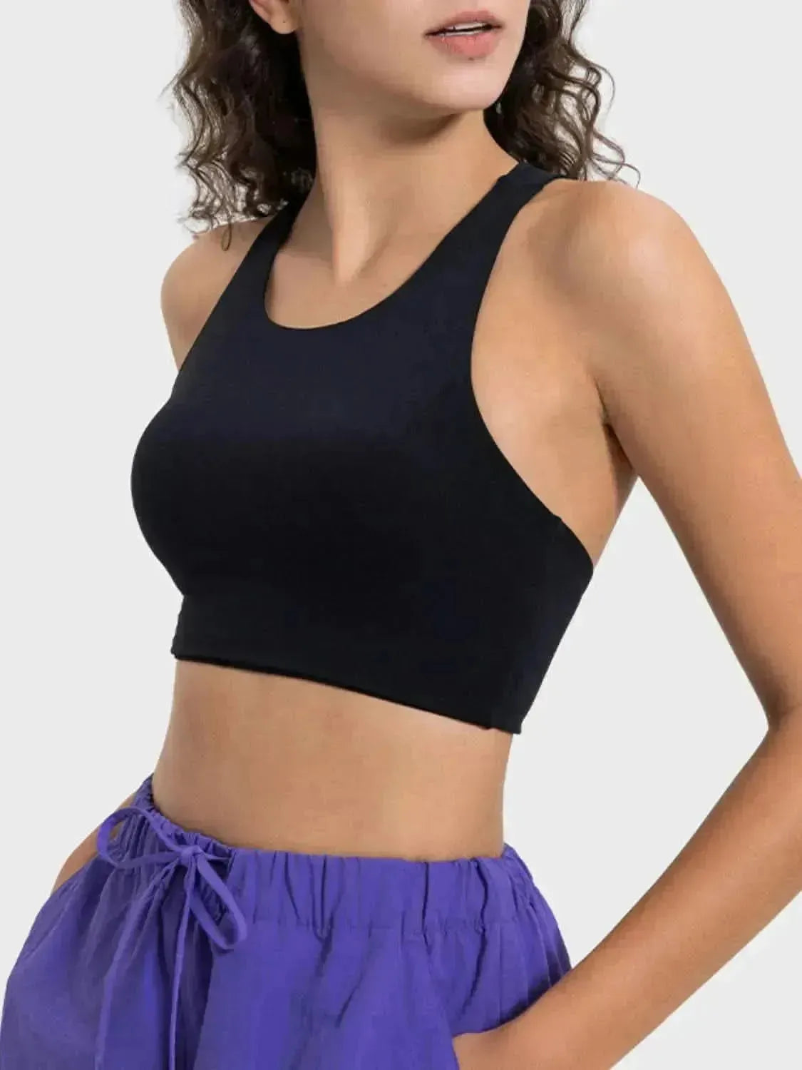 Cutout Round Neck Active Tank - Bad Moms Club